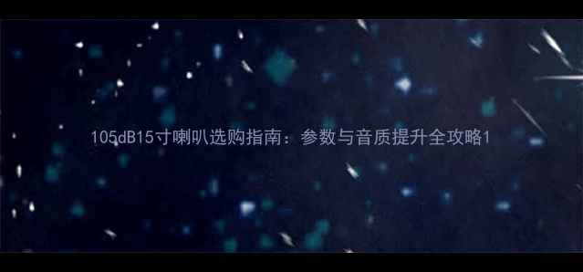 图片 105dB15寸喇叭选购指南：参数与音质提升全攻略1