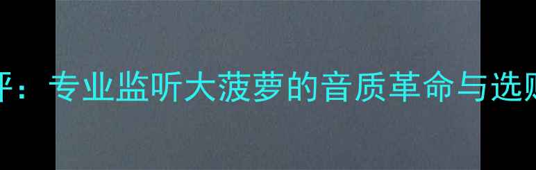 图片 AE音箱贵丰系列深度测评：专业监听大菠萝的音质革命与选购全（附最新参数对比）