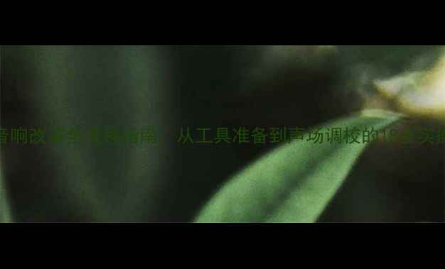 图片 CR-V音响改装全流程指南：从工具准备到声场调校的18步实操手册