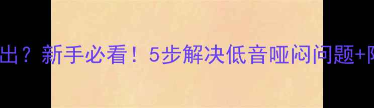 图片 DIY音箱低音不出？新手必看！5步解决低音哑闷问题+附赠调试工具包