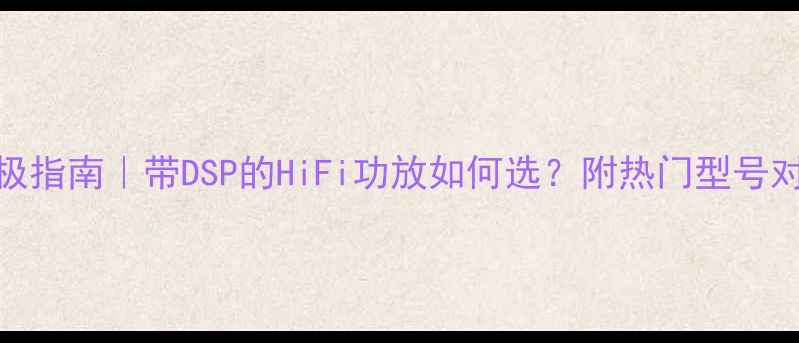 图片 DSP功放终极指南｜带DSP的HiFi功放如何选？附热门型号对比测评！2