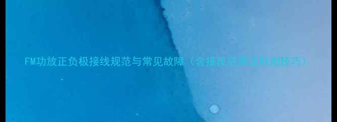 图片 FM功放正负极接线规范与常见故障（含接反后果及检测技巧）