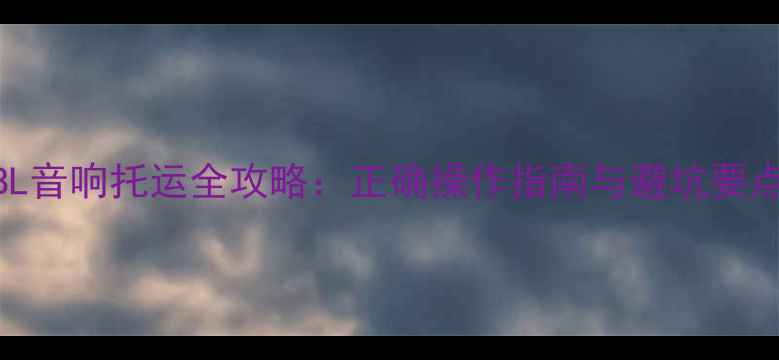 图片 JBL音响托运全攻略：正确操作指南与避坑要点1