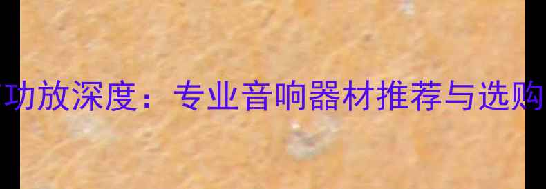 图片 MOUNT功放深度：专业音响器材推荐与选购指南2