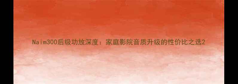 图片 Naim300后级功放深度：家庭影院音质升级的性价比之选2