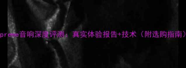 图片 Supreme音响深度评测：真实体验报告+技术（附选购指南）2