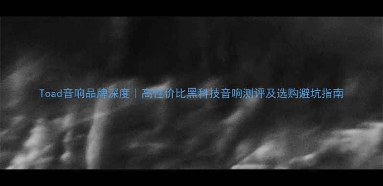 图片 Toad音响品牌深度｜高性价比黑科技音响测评及选购避坑指南