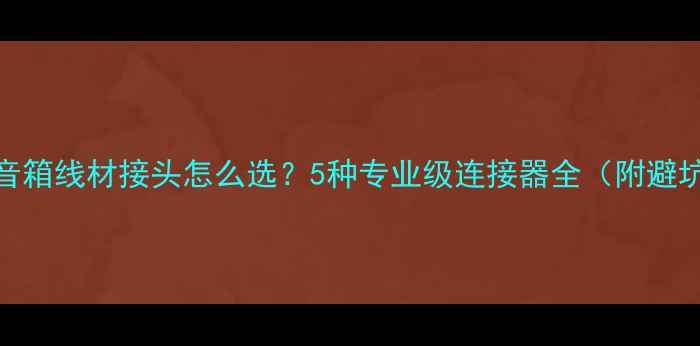 图片 ✨环绕音箱线材接头怎么选？5种专业级连接器全（附避坑指南）