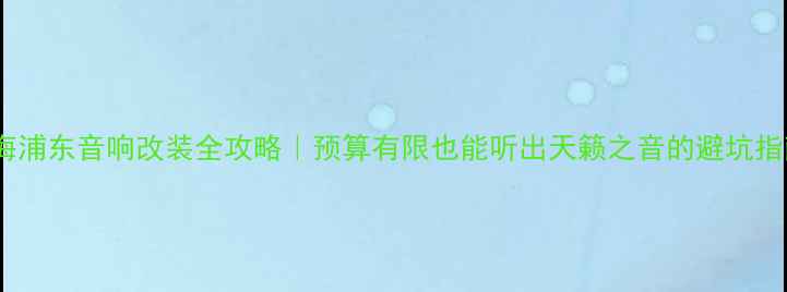 图片 上海浦东音响改装全攻略｜预算有限也能听出天籁之音的避坑指南2