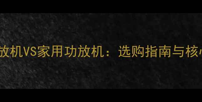 图片 专业功放机VS家用功放机：选购指南与核心差异1