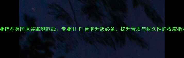 图片 专业推荐英国原装MG喇叭线：专业Hi-Fi音响升级必备，提升音质与耐久性的权威指南2