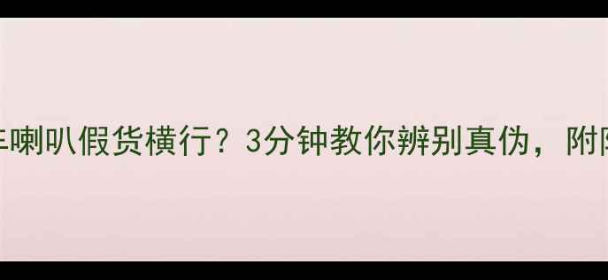 图片 丹拿汽车喇叭假货横行？3分钟教你辨别真伪，附防坑指南