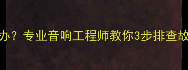 图片 功放旋钮异响怎么办？专业音响工程师教你3步排查故障+附赠保养秘籍2
