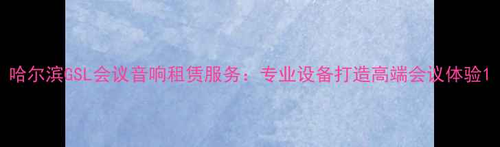 图片 哈尔滨GSL会议音响租赁服务：专业设备打造高端会议体验1