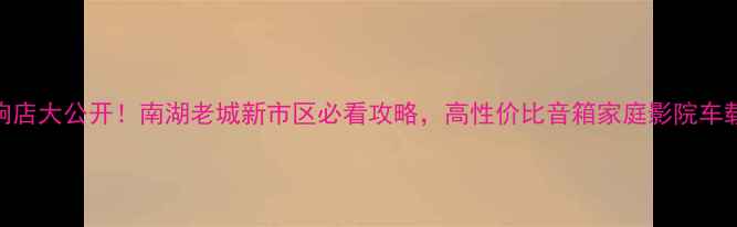 图片 嘉兴专业音响店大公开！南湖老城新市区必看攻略，高性价比音箱家庭影院车载音响全推荐