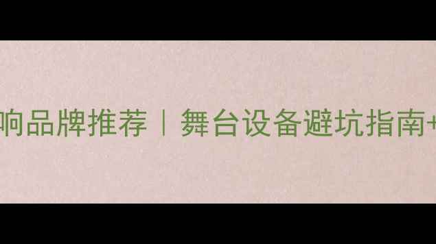 图片 国内演出音响品牌推荐｜舞台设备避坑指南+选购攻略🎵