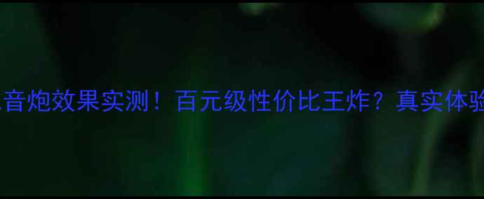 图片 备胎低音炮效果实测！百元级性价比王炸？真实体验报告1