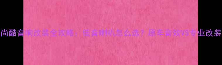 图片 大众尚酷音响改装全攻略：低音喇叭怎么选？原车音效VS专业改装对比