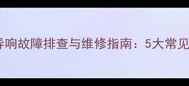 图片 大众帕萨特扬声器异响故障排查与维修指南：5大常见原因+4步解决方法1