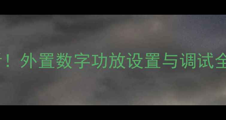 图片 大众汽车音响改装必看！外置数字功放设置与调试全攻略（附详细步骤）2