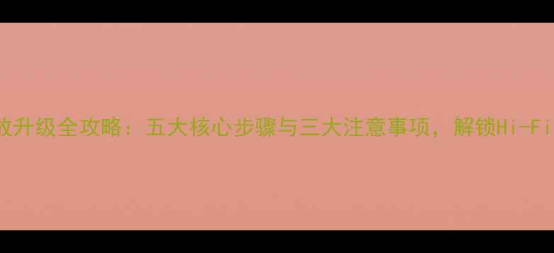 图片 天逸9313功放升级全攻略：五大核心步骤与三大注意事项，解锁Hi-Fi音响新境界1