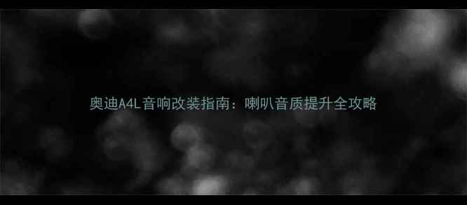 图片 奥迪A4L音响改装指南：喇叭音质提升全攻略