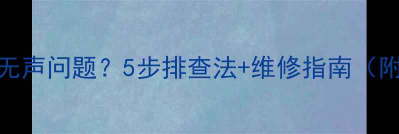 图片 如何解决DSP功放无声问题？5步排查法+维修指南（附常见故障代码）1