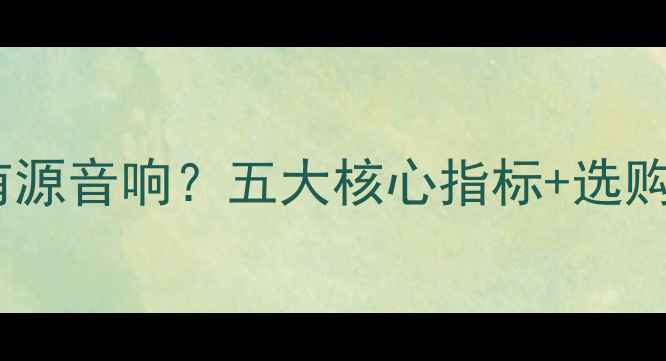 图片 如何辨别有源音响？五大核心指标+选购避坑指南1