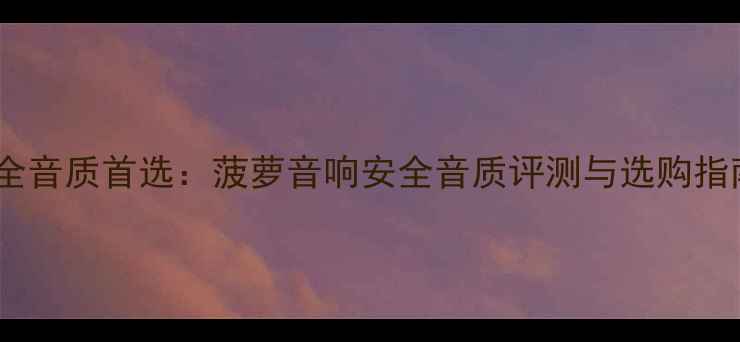 图片 安全音质首选：菠萝音响安全音质评测与选购指南1