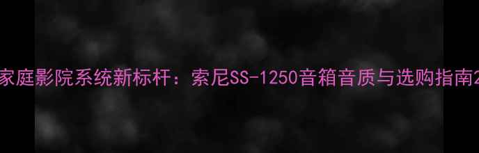 图片 家庭影院系统新标杆：索尼SS-1250音箱音质与选购指南2