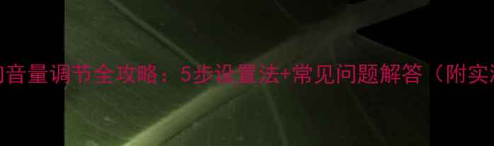图片 小型音响音量调节全攻略：5步设置法+常见问题解答（附实测数据）