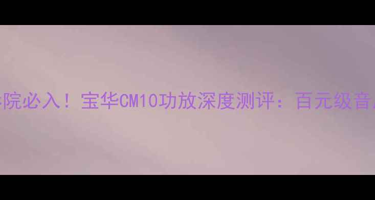 图片 度家庭影院必入！宝华CM10功放深度测评：百元级音质天花板
