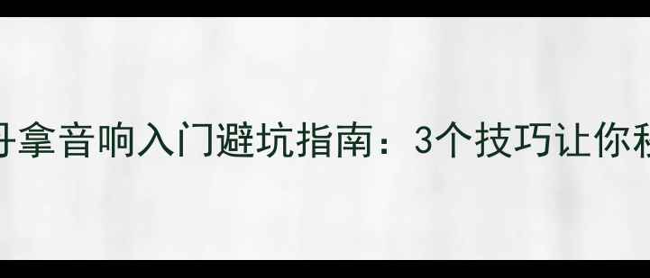 图片 新手必看！丹拿音响入门避坑指南：3个技巧让你秒变HiFi大神