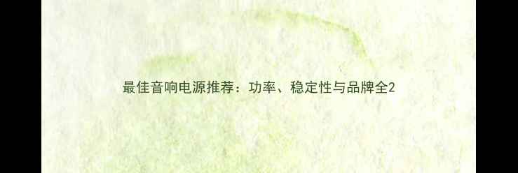 图片 最佳音响电源推荐：功率、稳定性与品牌全2