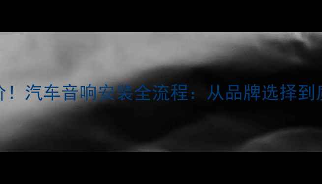 图片 最新报价！汽车音响安装全流程：从品牌选择到质保服务