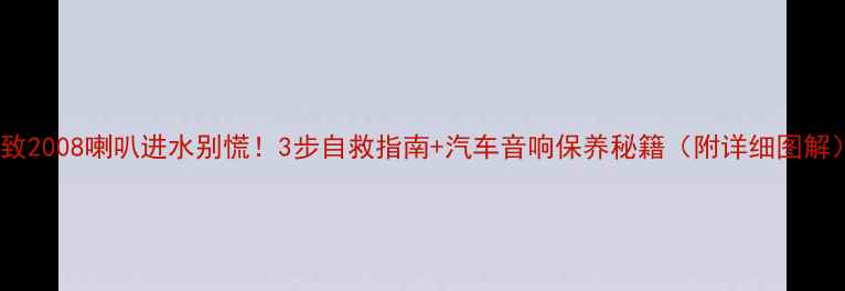 图片 标致2008喇叭进水别慌！3步自救指南+汽车音响保养秘籍（附详细图解）1