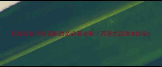 图片 武威专业汽车音响改装必看攻略｜沉浸式音效体验全2