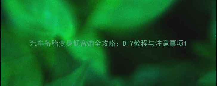 图片 汽车备胎变身低音炮全攻略：DIY教程与注意事项1