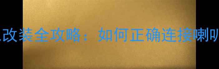 图片 汽车音响喇叭输入改装全攻略：如何正确连接喇叭线确保音质升级2