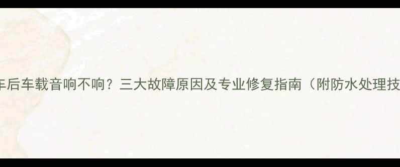 图片 洗完车后车载音响不响？三大故障原因及专业修复指南（附防水处理技巧）2