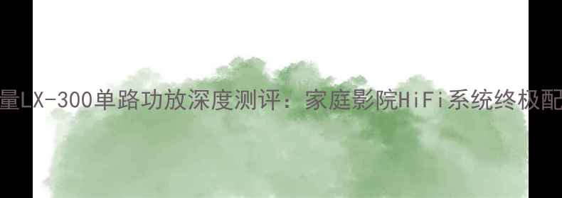 图片 洛克力量LX-300单路功放深度测评：家庭影院HiFi系统终极配置指南