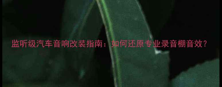 图片 监听级汽车音响改装指南：如何还原专业录音棚音效？