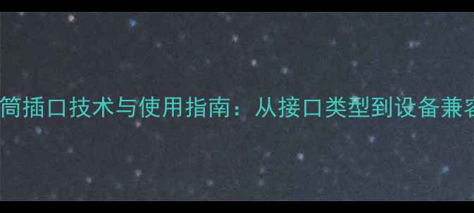 图片 索尼功放话筒插口技术与使用指南：从接口类型到设备兼容性全攻略2