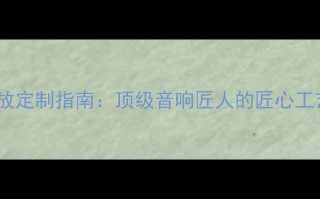 图片 纯手工HiFi功放定制指南：顶级音响匠人的匠心工艺与选购攻略2