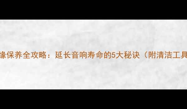 图片 纸盆边缘保养全攻略：延长音响寿命的5大秘诀（附清洁工具清单）
