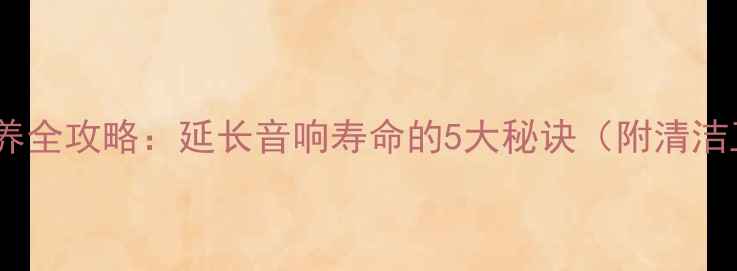 图片 纸盆边缘保养全攻略：延长音响寿命的5大秘诀（附清洁工具清单）1