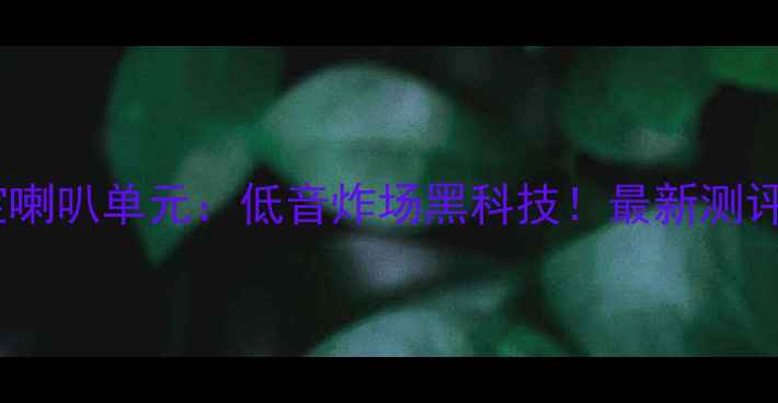 图片 绅士宝喇叭单元：低音炸场黑科技！最新测评报告2