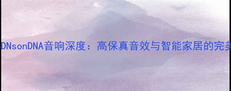 图片 美国SDNsonDNA音响深度：高保真音效与智能家居的完美融合