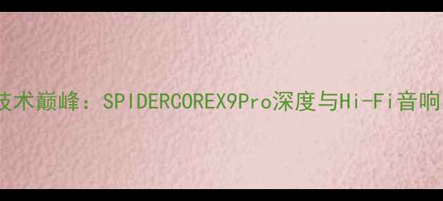 图片 美国单路功放技术巅峰：SPIDERCOREX9Pro深度与Hi-Fi音响系统搭建指南2