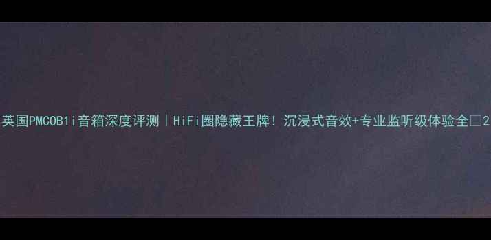 图片 英国PMCOB1i音箱深度评测｜HiFi圈隐藏王牌！沉浸式音效+专业监听级体验全🎵2